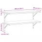 Preview: Wandregale 2 Stk. 100x40 cm Schwarz Edelstahl