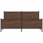 Preview: Metallbett ohne Matratze Braun Eichen-Optik 183x213 cm