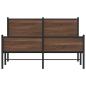 Preview: Metallbett ohne Matratze Braun Eichen-Optik 150x200 cm