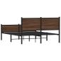 Preview: Metallbett ohne Matratze Braun Eichen-Optik 150x200 cm