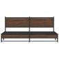 Preview: Metallbett ohne Matratze Braun Eichen-Optik 193x203 cm