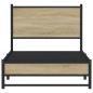 Preview: Metallbett ohne Matratze Sonoma-Eiche 90x200 cm