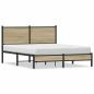 Preview: Metallbett ohne Matratze Sonoma-Eiche 150x200 cm