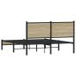 Preview: Metallbett ohne Matratze Sonoma-Eiche 150x200 cm