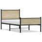 Preview: Metallbett ohne Matratze Sonoma-Eiche 100x190 cm