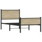 Preview: Metallbett ohne Matratze Sonoma-Eiche 100x190 cm