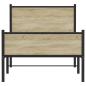 Preview: Metallbett ohne Matratze Sonoma-Eiche 100x190 cm