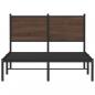 Preview: Metallbett ohne Matratze Braun Eichen-Optik 120x190 cm