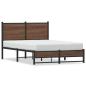 Preview: Metallbett ohne Matratze Braun Eichen-Optik 120x190 cm