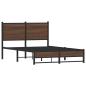 Preview: Metallbett ohne Matratze Braun Eichen-Optik 120x190 cm