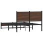 Preview: Metallbett ohne Matratze Braun Eichen-Optik 120x190 cm