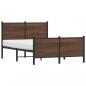 Preview: Metallbett ohne Matratze Braun Eichen-Optik 120x200 cm