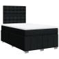 Preview: ARDEBO.de - Boxspringbett mit Matratze Schwarz 120x200 cm Stoff