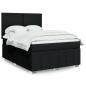 Preview: ARDEBO.de - Boxspringbett mit Matratze Schwarz 140x190 cm Stoff