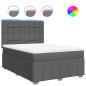 Preview: ARDEBO.de - Boxspringbett mit Matratze Dunkelgrau 140x190 cm Stoff