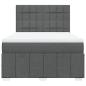 Preview: Boxspringbett mit Matratze Dunkelgrau 140x190 cm Stoff