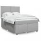 Preview: ARDEBO.de - Boxspringbett mit Matratze Hellgrau 140x200 cm Stoff