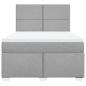Preview: Boxspringbett mit Matratze Hellgrau 140x200 cm Stoff