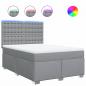 Preview: Boxspringbett mit Matratze Hellgrau 140x200 cm Stoff