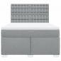 Preview: Boxspringbett mit Matratze Hellgrau 140x200 cm Stoff