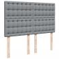 Preview: Boxspringbett mit Matratze Hellgrau 140x200 cm Stoff