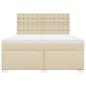 Preview: Boxspringbett mit Matratze Creme 180x200 cm Stoff