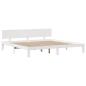Preview: Bettgestell mit Kopfteil ohne Matratze Weiß 200x200 cm