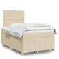 Preview: ARDEBO.de - Boxspringbett mit Matratze Creme 120x200 cm Stoff