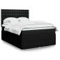 Preview: ARDEBO.de - Boxspringbett mit Matratze Schwarz 140x190 cm Stoff