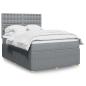Preview: ARDEBO.de - Boxspringbett mit Matratze Hellgrau 140x190 cm Stoff