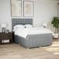 Preview: Boxspringbett mit Matratze Hellgrau 140x190 cm Stoff