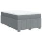 Preview: ARDEBO.de - Boxspringbett mit Matratze Hellgrau 120x200 cm Stoff