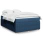 Preview: ARDEBO.de - Boxspringbett mit Matratze Blau 160x200 cm Stoff