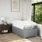 Preview: Boxspringbett mit Matratze Hellgrau 90x200 cm Stoff