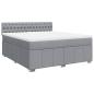 Preview: Boxspringbett mit Matratze Hellgrau 180x200 cm Stoff