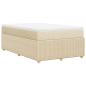 Preview: Boxspringbett mit Matratze Creme 120x190 cm Stoff