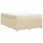 Preview: Boxspringbett mit Matratze Creme 140x200 cm Stoff