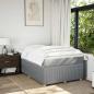 Preview: Boxspringbett mit Matratze Hellgrau 120x190 cm Stoff
