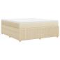 Preview: Boxspringbett mit Matratze Creme 180x200 cm Stoff