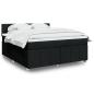 Preview: ARDEBO.de - Boxspringbett mit Matratze Schwarz 180x200 cm Stoff