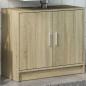 Preview: ARDEBO.de - Waschbeckenunterschrank Sonoma-Eiche 63x29x55 cm Holzwerkstoff