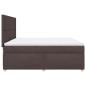 Preview: Boxspringbett mit Matratze Dunkelbraun 180x200 cm Stoff