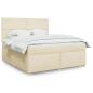 Preview: ARDEBO.de - Boxspringbett mit Matratze Creme 180x200 cm Stoff