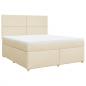 Preview: Boxspringbett mit Matratze Creme 180x200 cm Stoff