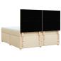Preview: Boxspringbett mit Matratze Creme 180x200 cm Stoff