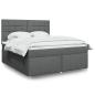 Preview: ARDEBO.de - Boxspringbett mit Matratze Dunkelgrau 180x200 cm Stoff