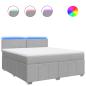 Preview: ARDEBO.de - Boxspringbett mit Matratze Hellgrau 180x200 cm Stoff