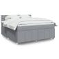Preview: ARDEBO.de - Boxspringbett mit Matratze Hellgrau 180x200 cm Stoff