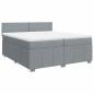 Preview: Boxspringbett mit Matratze Hellgrau 200x200 cm Stoff