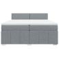 Preview: Boxspringbett mit Matratze Hellgrau 200x200 cm Stoff